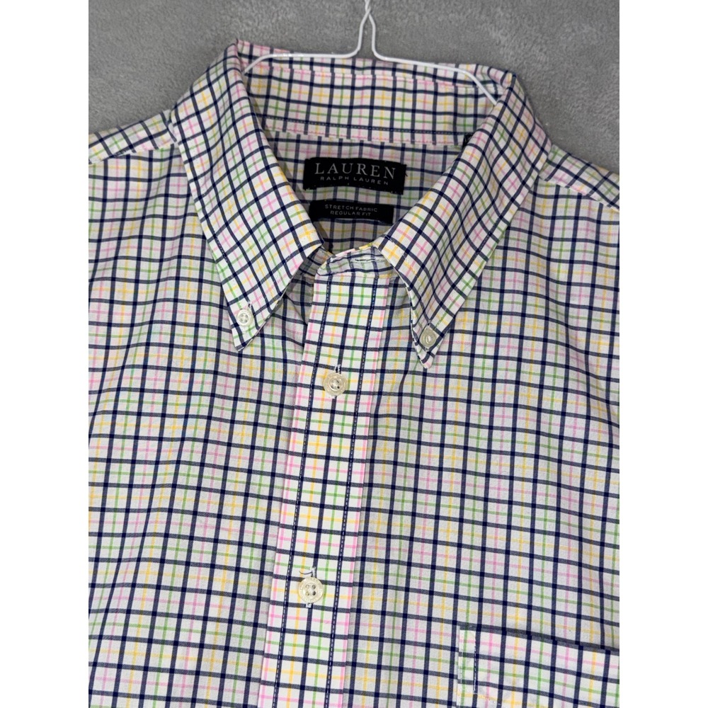 Ralph Lauren Men's XL Multi Color Plaid Stretch Fabric Button‎ Down Shirt